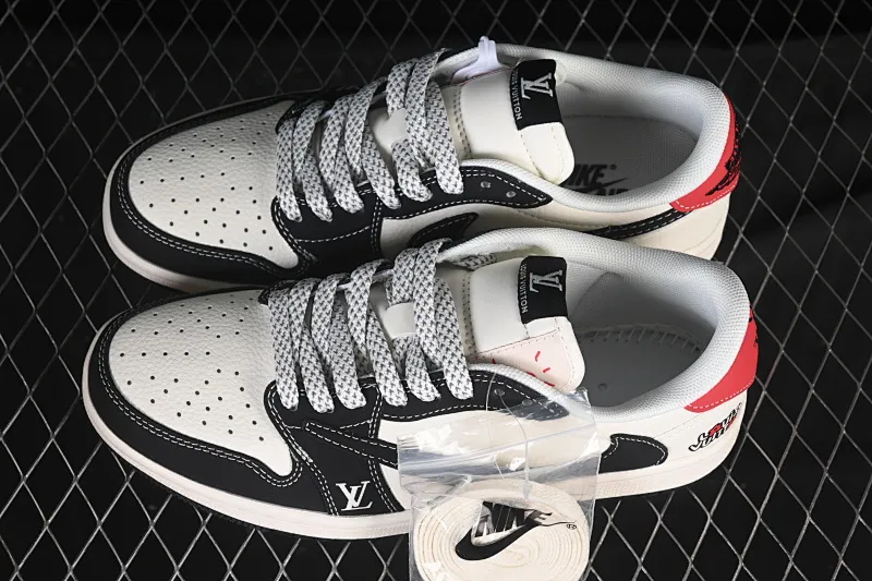 All categories Air Jordan Jordan series basketball shoes Air Jordan 1 Low High-end customized low-top sneakers Travis Scott x Fragment Design x Air Jordan 1 Low OG SP AJ1 Joe 1 LV joint red tail black hook low-top cultural casual sneakers ZH2598-162